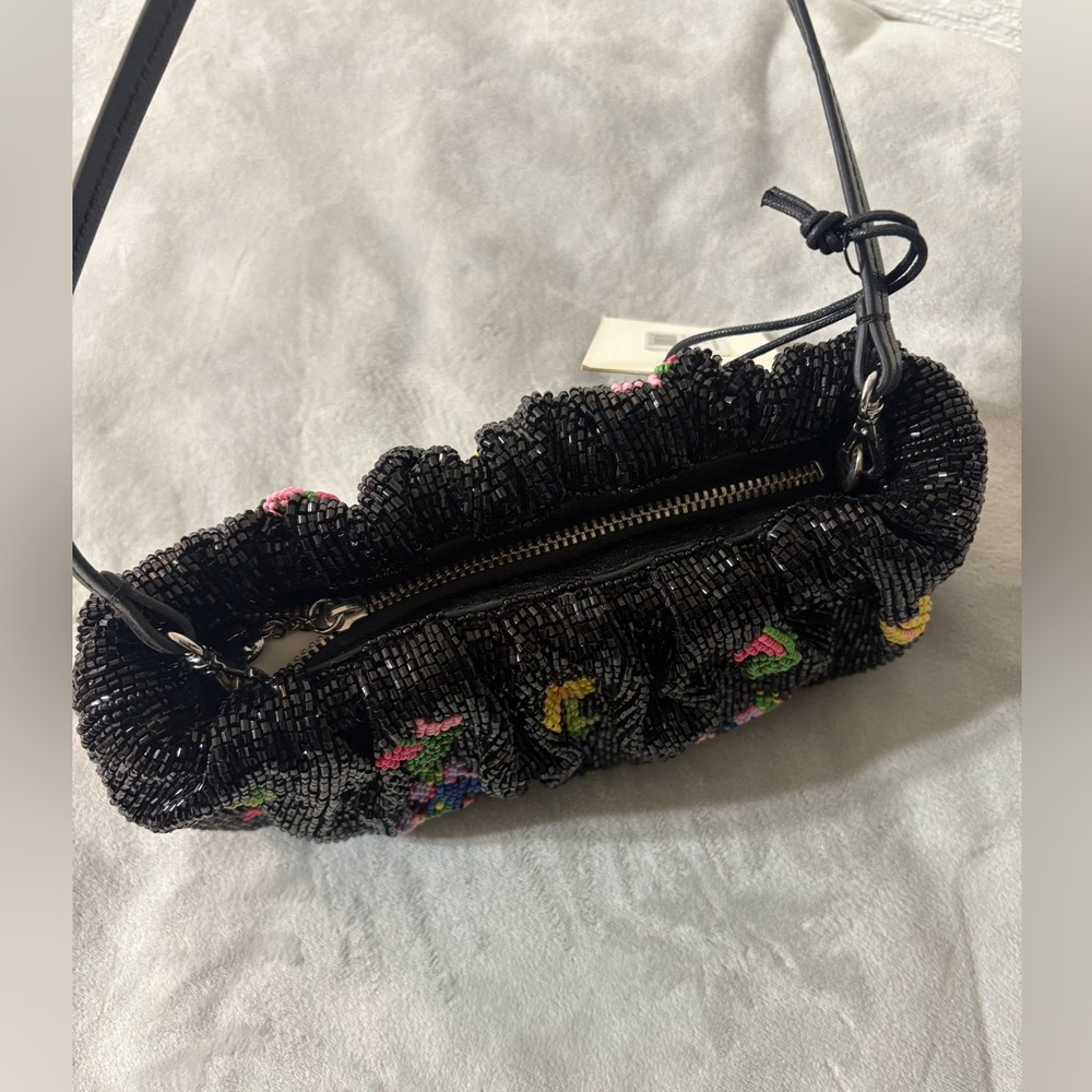 STAUD Beaded Bean Convertible Clutch Bag in First Bloom Night MSRP$295 FUN&CHIC - Picture 7 of 9